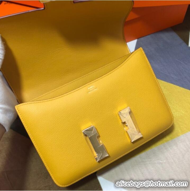 Cheapest Hermes Original Espom Leather Constance Bag 5333 yellow