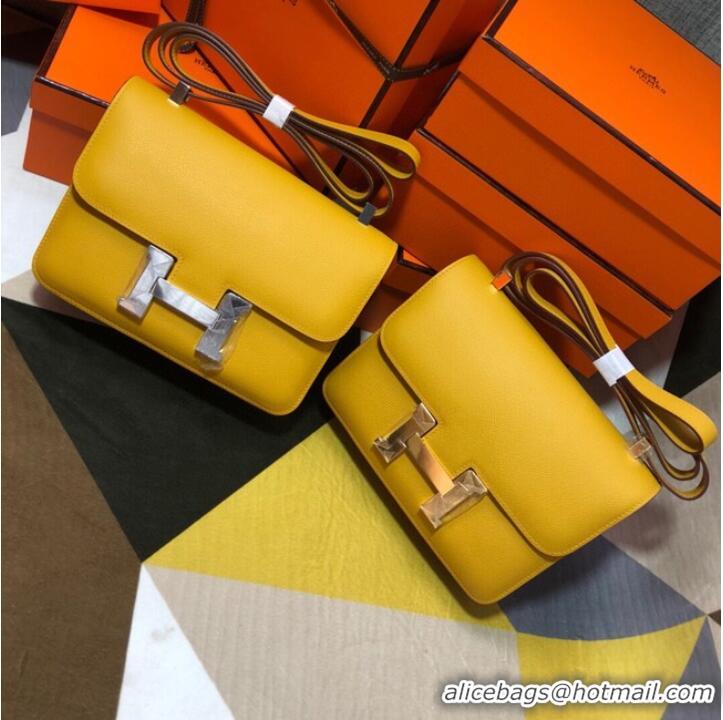 Cheapest Hermes Original Espom Leather Constance Bag 5333 yellow