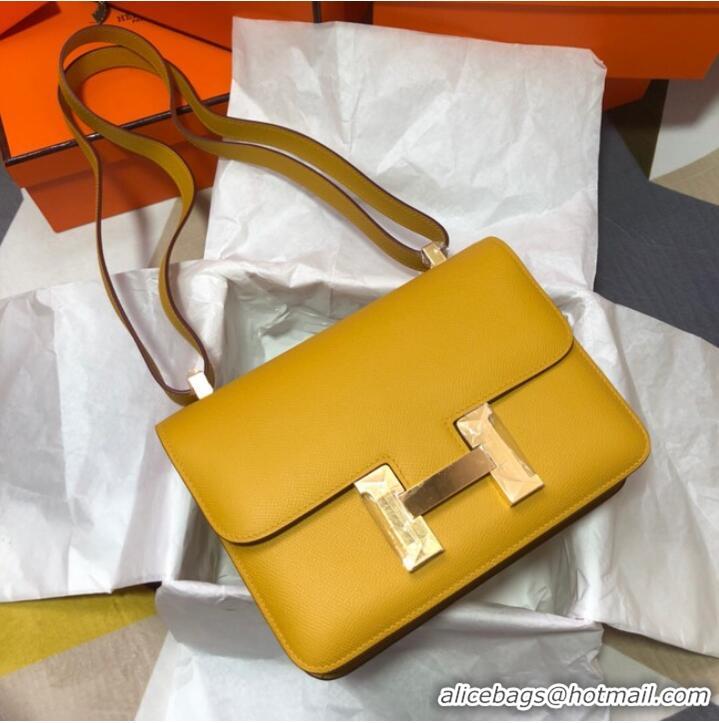 Cheapest Hermes Original Espom Leather Constance Bag 5333 yellow