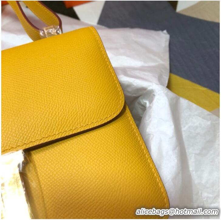 Cheapest Hermes Original Espom Leather Constance Bag 5333 yellow