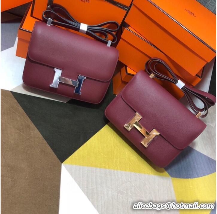 Promotional Hermes Original Espom Leather Constance Bag 5333 claret