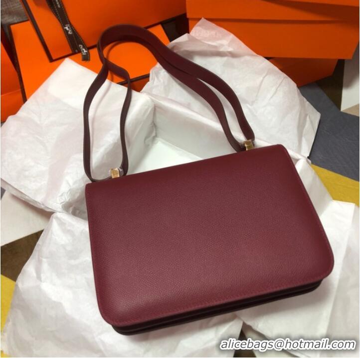 Promotional Hermes Original Espom Leather Constance Bag 5333 claret