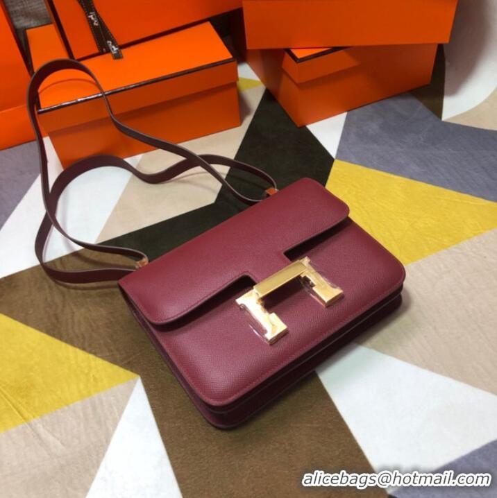 Promotional Hermes Original Espom Leather Constance Bag 5333 claret