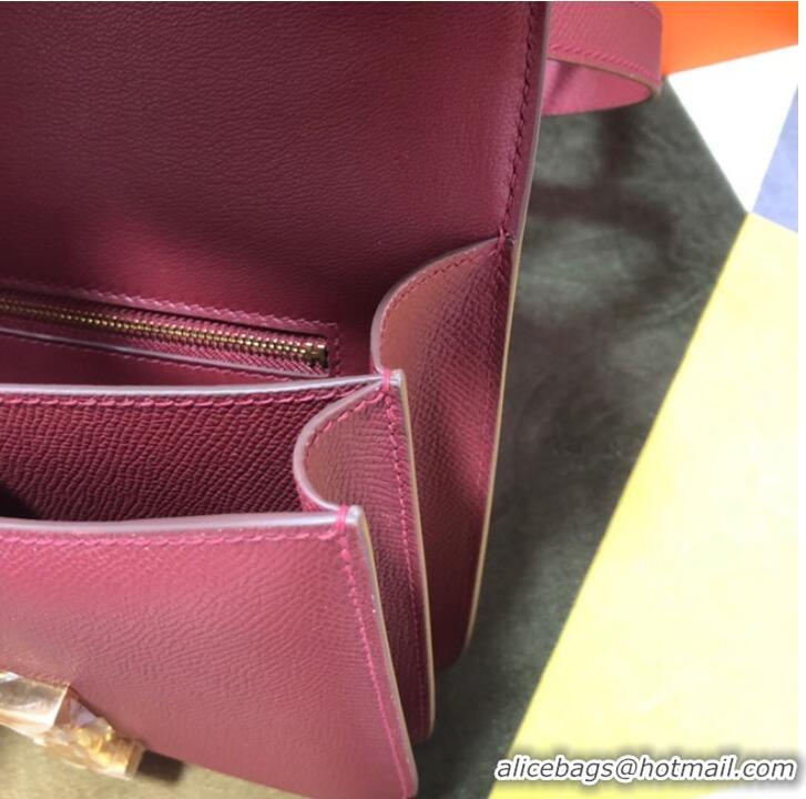 Promotional Hermes Original Espom Leather Constance Bag 5333 claret