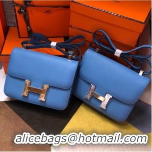 Youthful Hermes Original Espom Leather Constance Bag 5333 blue