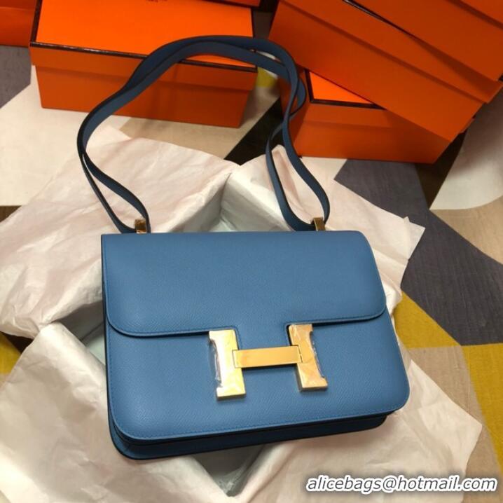 Youthful Hermes Original Espom Leather Constance Bag 5333 blue