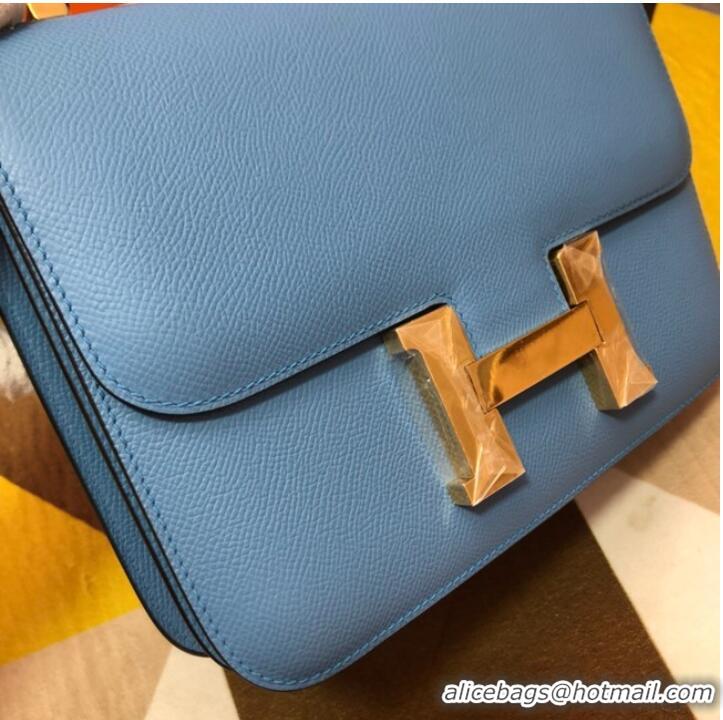 Youthful Hermes Original Espom Leather Constance Bag 5333 blue