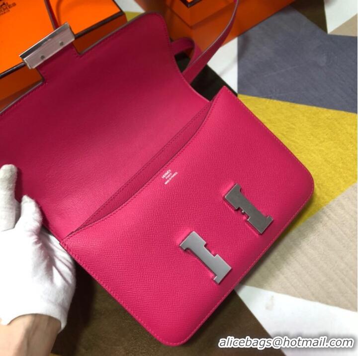 Modern Classic Hermes Original Espom Leather Constance Bag 5333 Purplish red