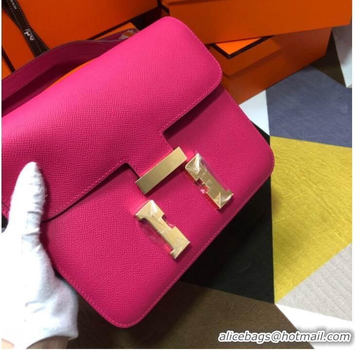 Modern Classic Hermes Original Espom Leather Constance Bag 5333 Purplish red