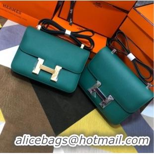 Top Quality Hermes Original Espom Leather Constance Bag 5333 blackish green