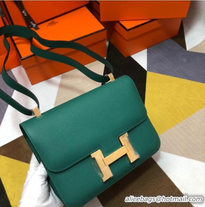 Top Quality Hermes Original Espom Leather Constance Bag 5333 blackish green