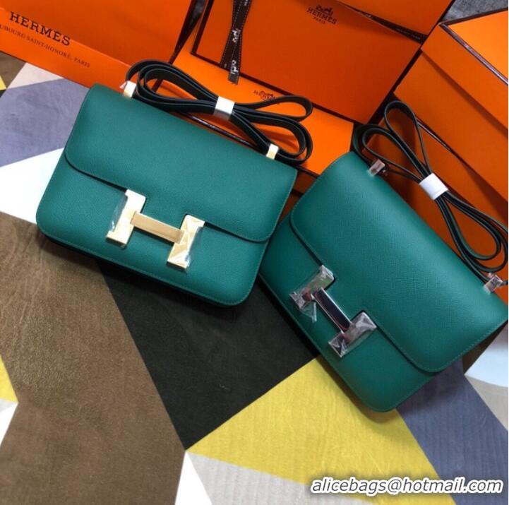 Top Quality Hermes Original Espom Leather Constance Bag 5333 blackish green