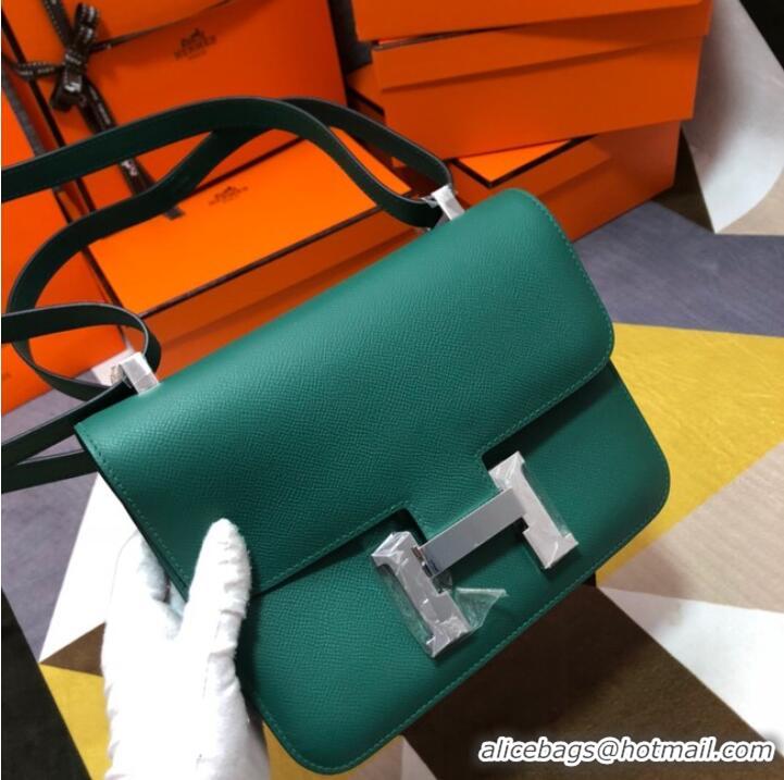 Top Quality Hermes Original Espom Leather Constance Bag 5333 blackish green