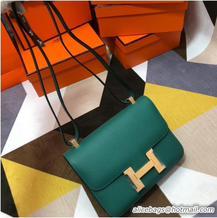 Top Quality Hermes Original Espom Leather Constance Bag 5333 blackish green