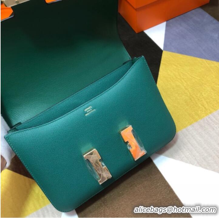 Top Quality Hermes Original Espom Leather Constance Bag 5333 blackish green