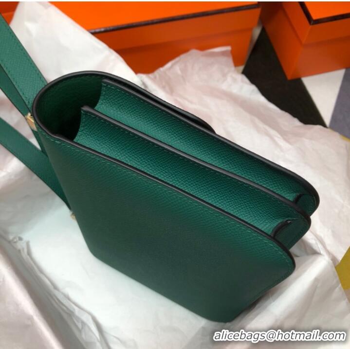 Top Quality Hermes Original Espom Leather Constance Bag 5333 blackish green