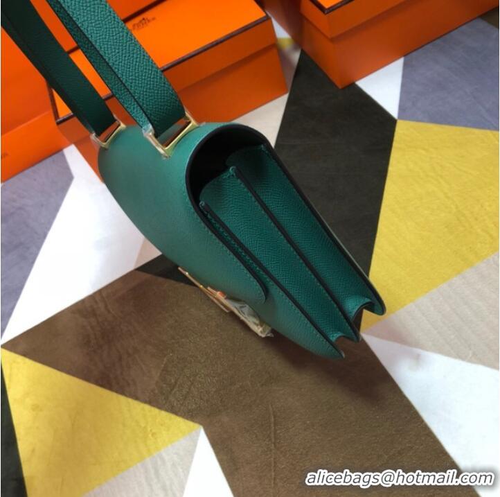 Top Quality Hermes Original Espom Leather Constance Bag 5333 blackish green