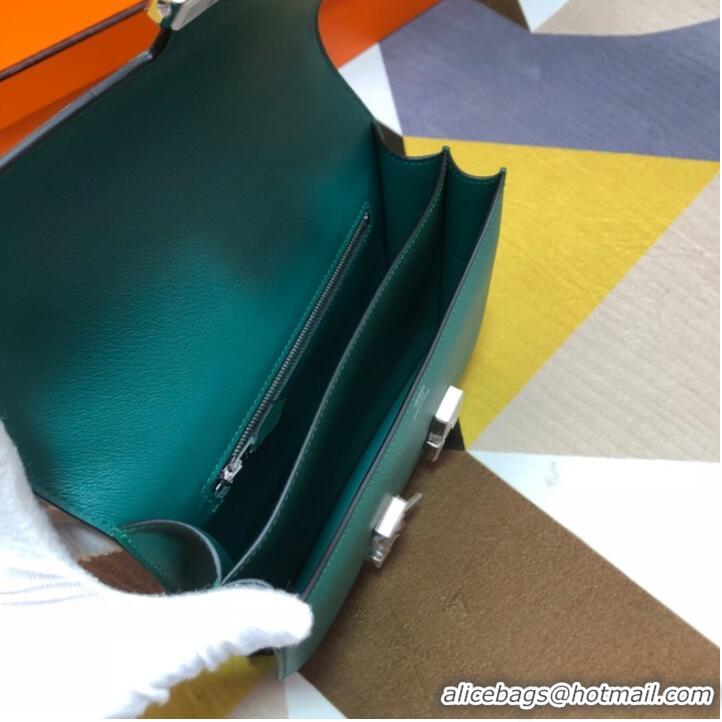 Top Quality Hermes Original Espom Leather Constance Bag 5333 blackish green