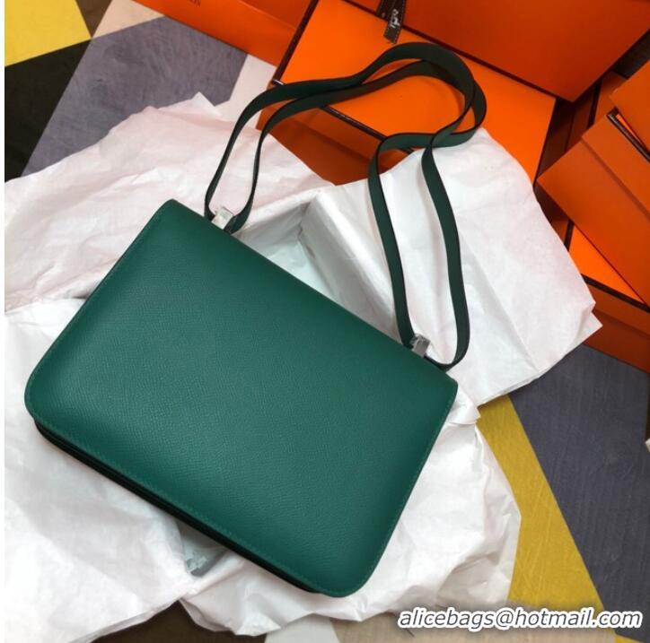 Top Quality Hermes Original Espom Leather Constance Bag 5333 blackish green