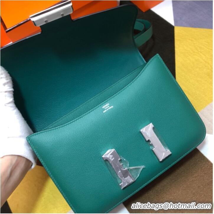 Top Quality Hermes Original Espom Leather Constance Bag 5333 blackish green