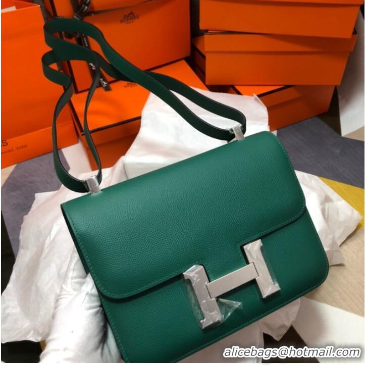 Top Quality Hermes Original Espom Leather Constance Bag 5333 blackish green