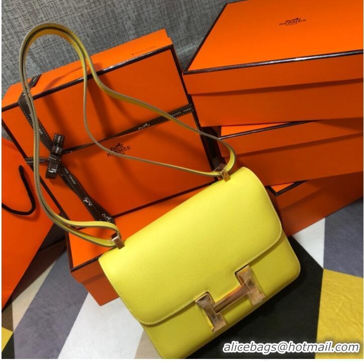 Market Sells Hermes Original Espom Leather Constance Bag 5333 Lemon