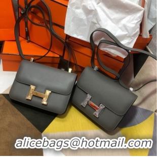 Famous Brand Hermes Original Espom Leather Constance Bag 5333 dark gray