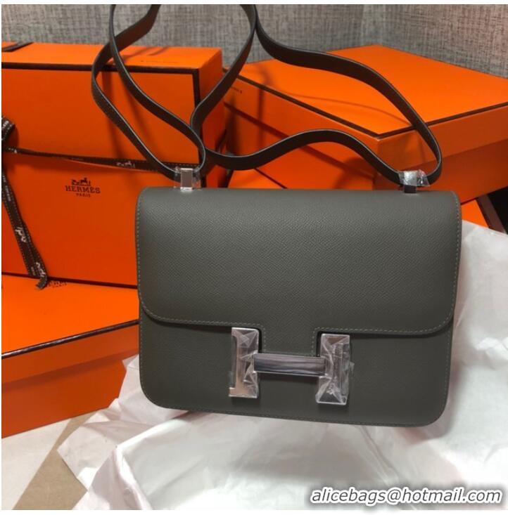 Famous Brand Hermes Original Espom Leather Constance Bag 5333 dark gray