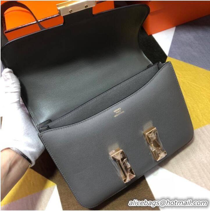 Famous Brand Hermes Original Espom Leather Constance Bag 5333 dark gray