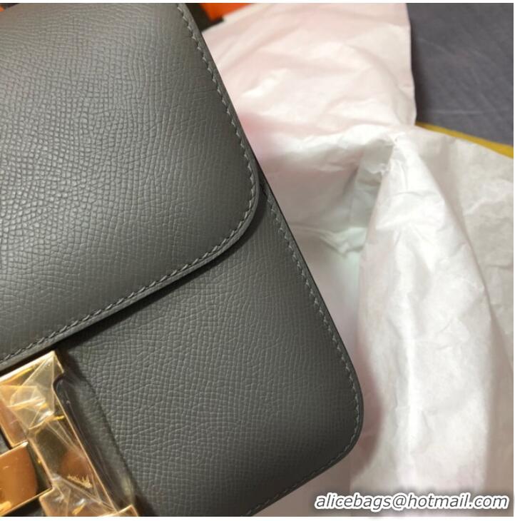 Famous Brand Hermes Original Espom Leather Constance Bag 5333 dark gray