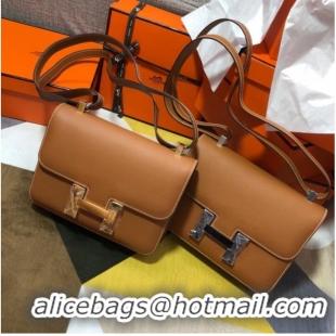 Super Quality Hermes Original Espom Leather Constance Bag 5333 brown