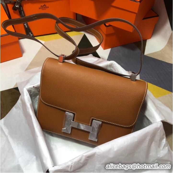 Super Quality Hermes Original Espom Leather Constance Bag 5333 brown