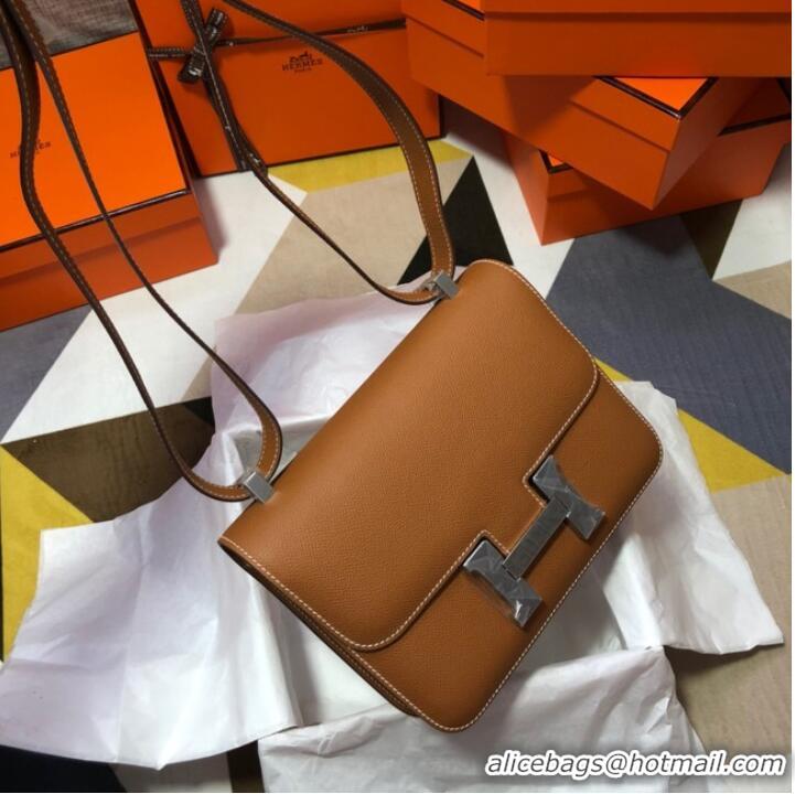 Super Quality Hermes Original Espom Leather Constance Bag 5333 brown