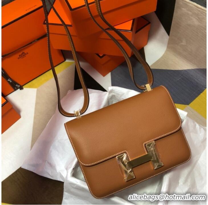 Super Quality Hermes Original Espom Leather Constance Bag 5333 brown