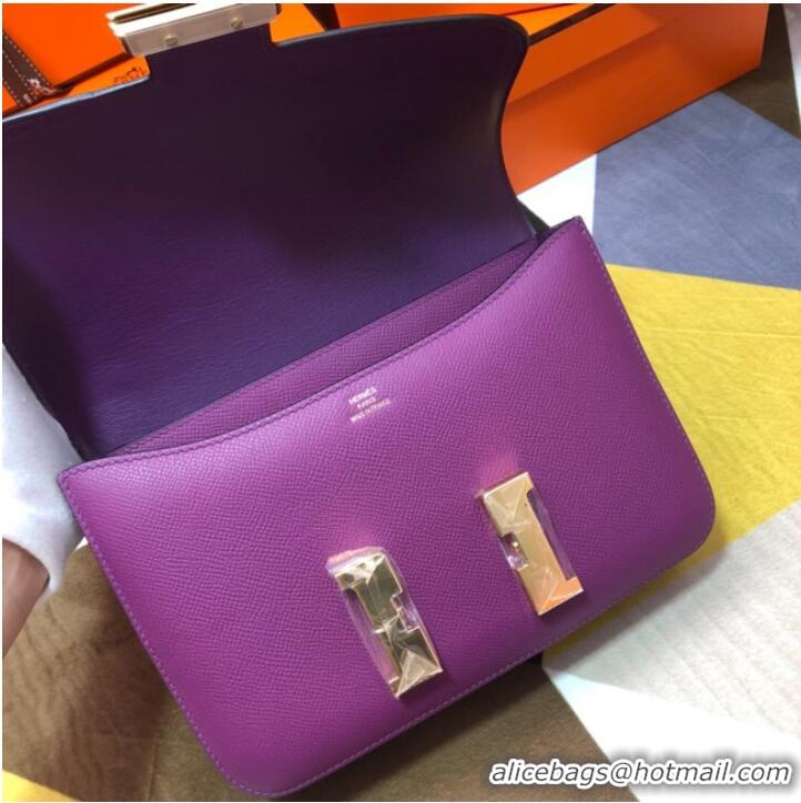 Famous Brand Hermes Original Espom Leather Constance Bag 5333 purple