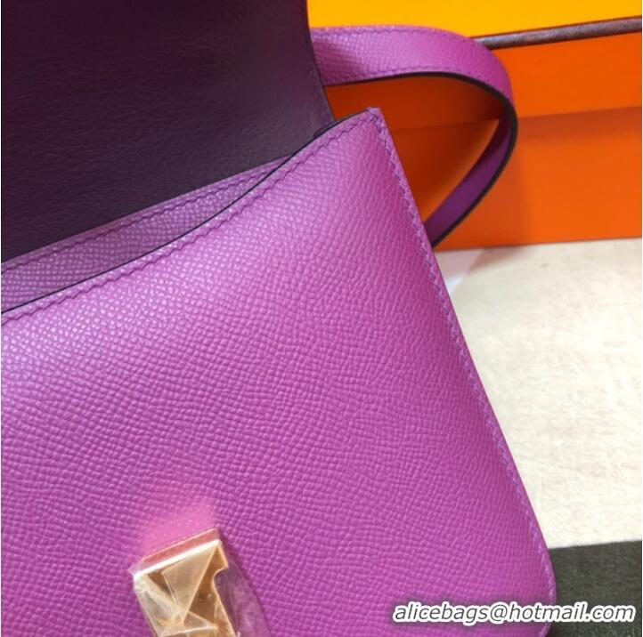 Famous Brand Hermes Original Espom Leather Constance Bag 5333 purple