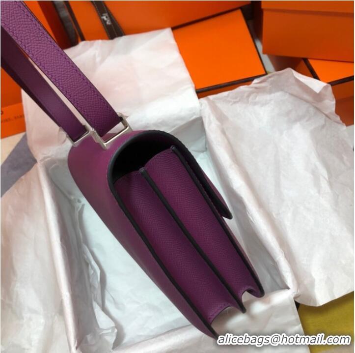 Famous Brand Hermes Original Espom Leather Constance Bag 5333 purple