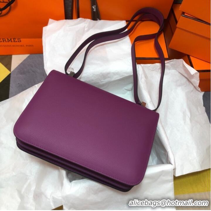 Famous Brand Hermes Original Espom Leather Constance Bag 5333 purple