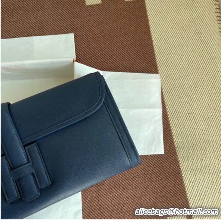 Promotional Hermes Original jige swift Leather Clutch 37088 Sapphire blue