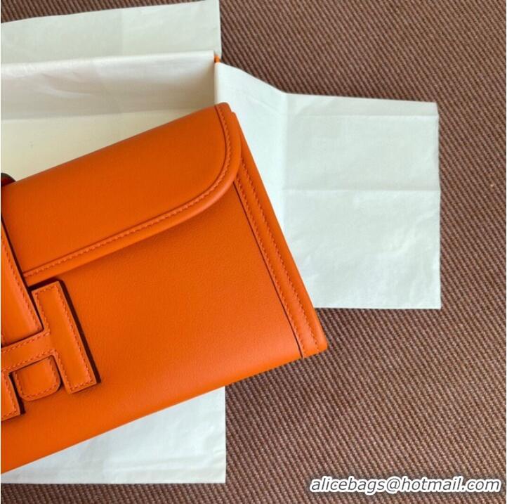 Popular Style Hermes Original jige swift Leather Clutch 37088 Orange