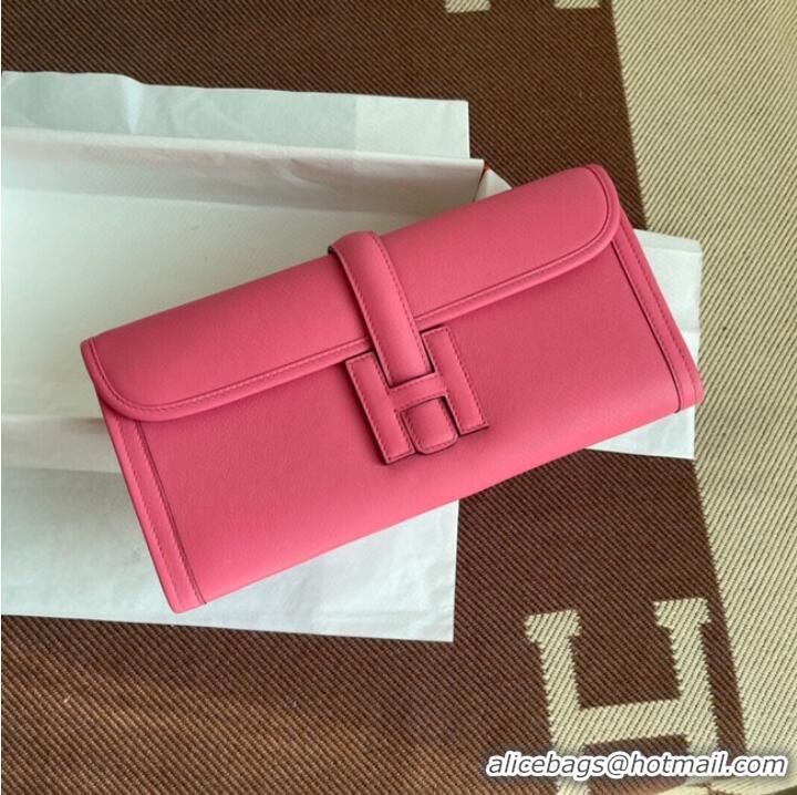 Low Cost Hermes Original jige swift Leather Clutch 37088 cherry blossoms