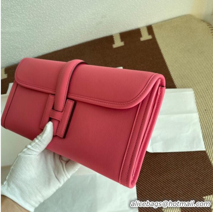 Low Cost Hermes Original jige swift Leather Clutch 37088 cherry blossoms