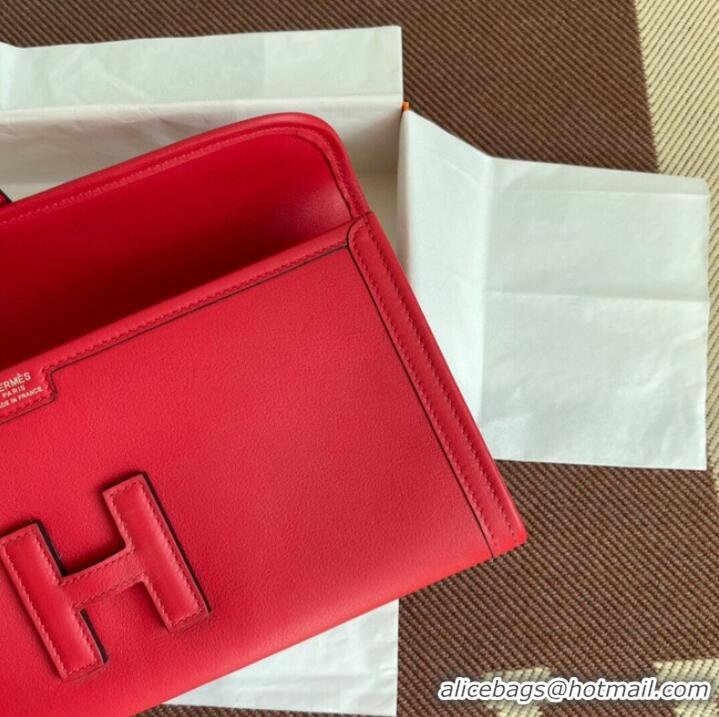 Unique Style Hermes Original jige swift Leather Clutch 37088 red