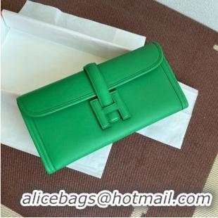 Cheapest Hermes Original jige swift Leather Clutch 37088 green