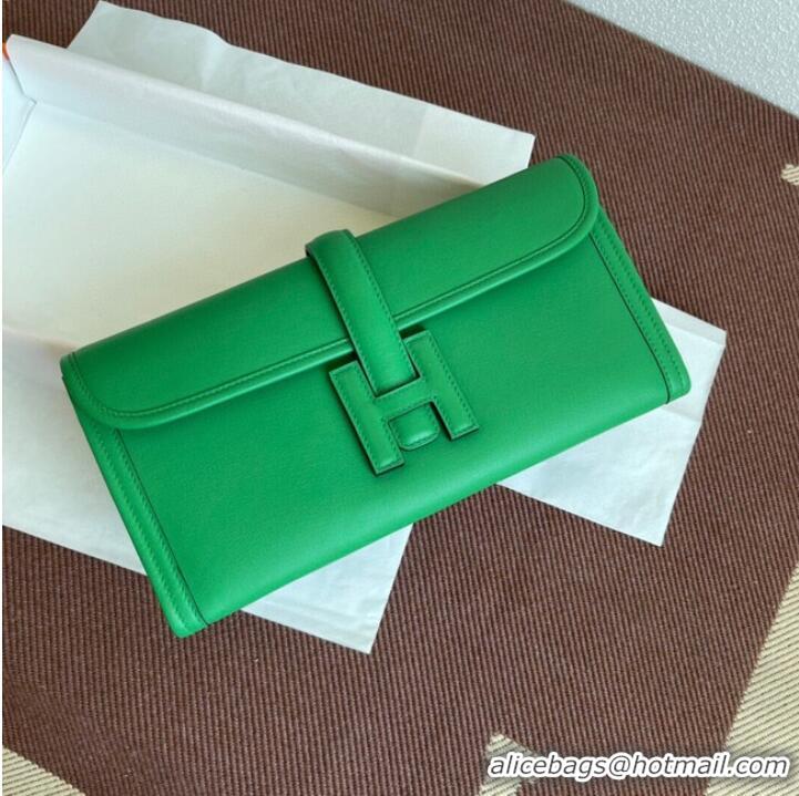 Cheapest Hermes Original jige swift Leather Clutch 37088 green