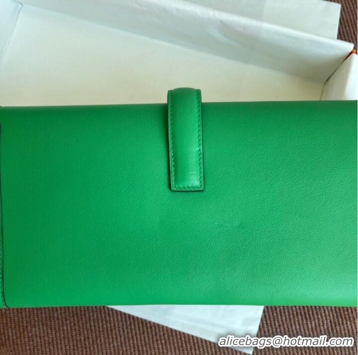 Cheapest Hermes Original jige swift Leather Clutch 37088 green