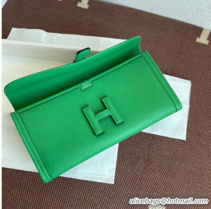 Cheapest Hermes Original jige swift Leather Clutch 37088 green