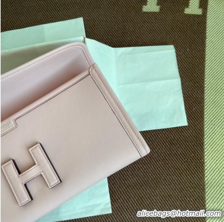 Fashion Discount Hermes Original jige swift Leather Clutch 37088 light pink