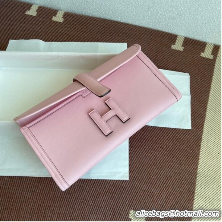 Fashion Discount Hermes Original jige swift Leather Clutch 37088 light pink