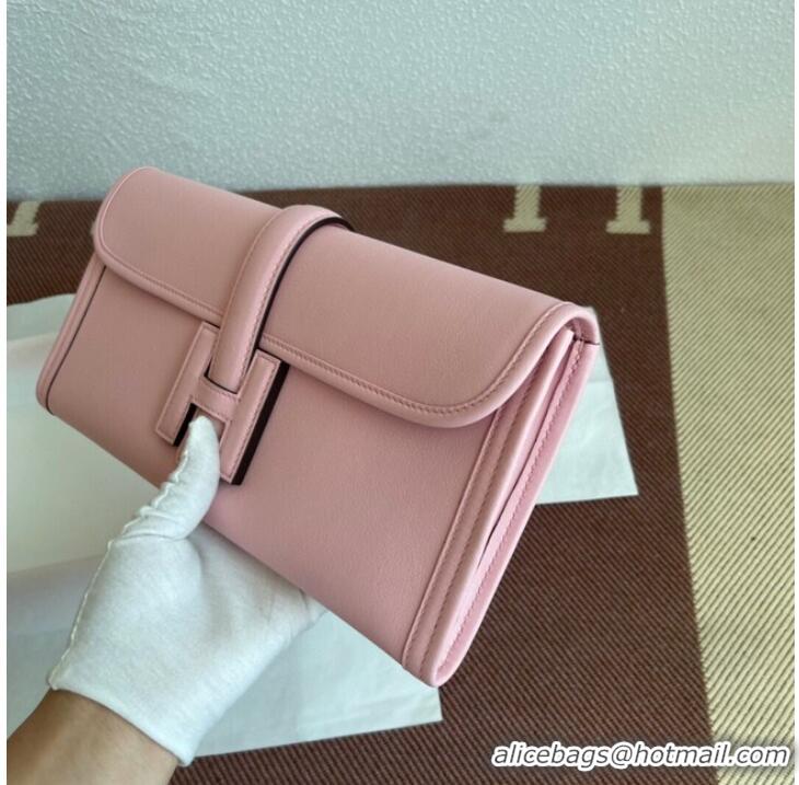 Fashion Discount Hermes Original jige swift Leather Clutch 37088 light pink